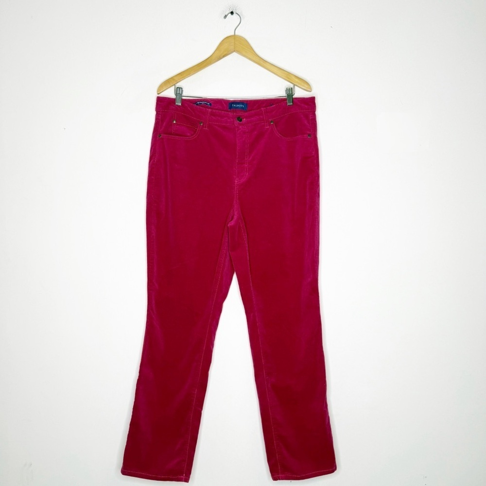 Talbots High-Rise Straight Leg Curvy Pink Corduroy Pants Size 14